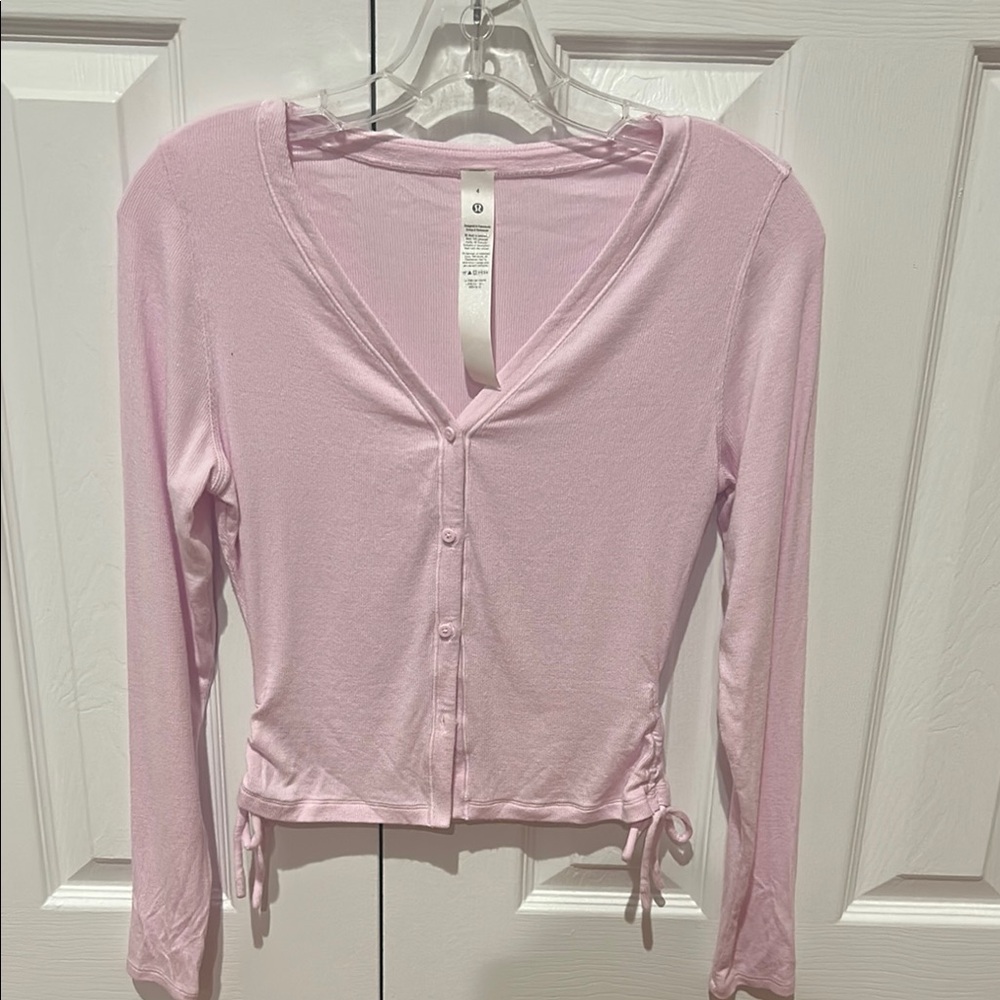 Lululemon Pink V-Neck Button-Up Women's Top